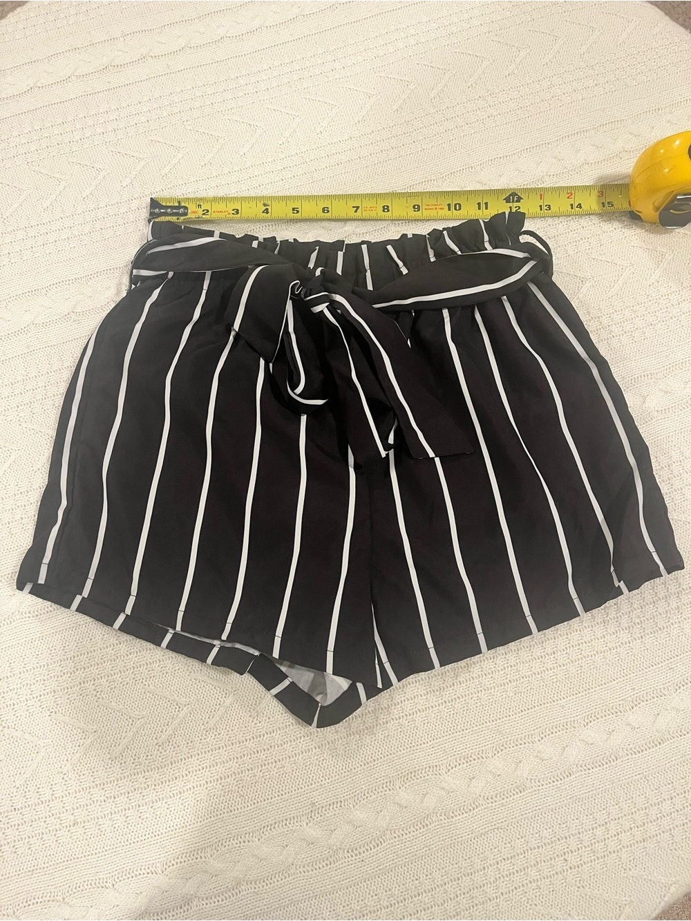 SHEIN Paperbag Waist Striped Shorts - Small